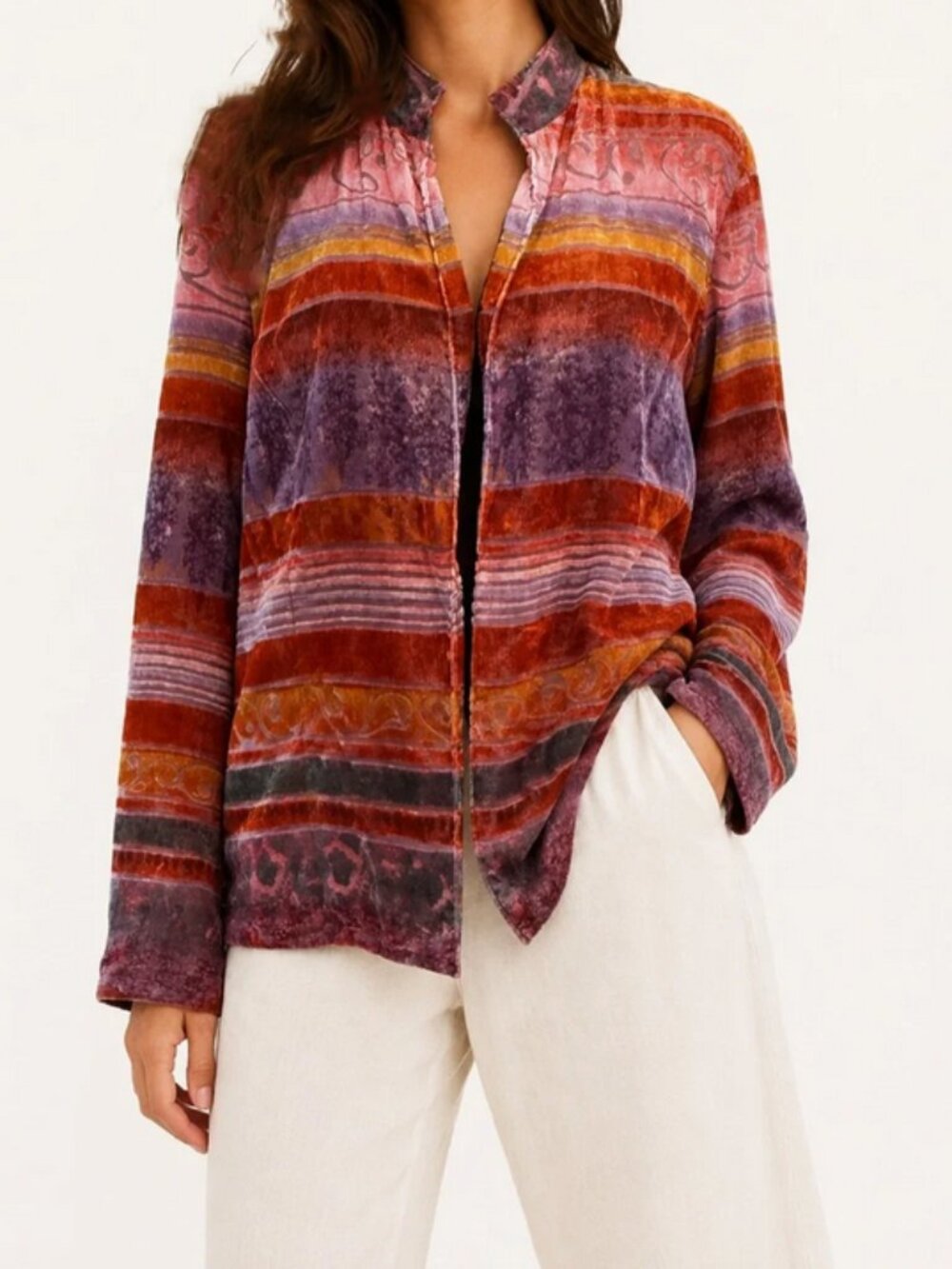 Coldwater Creek Velvet Stripe Jacket size L